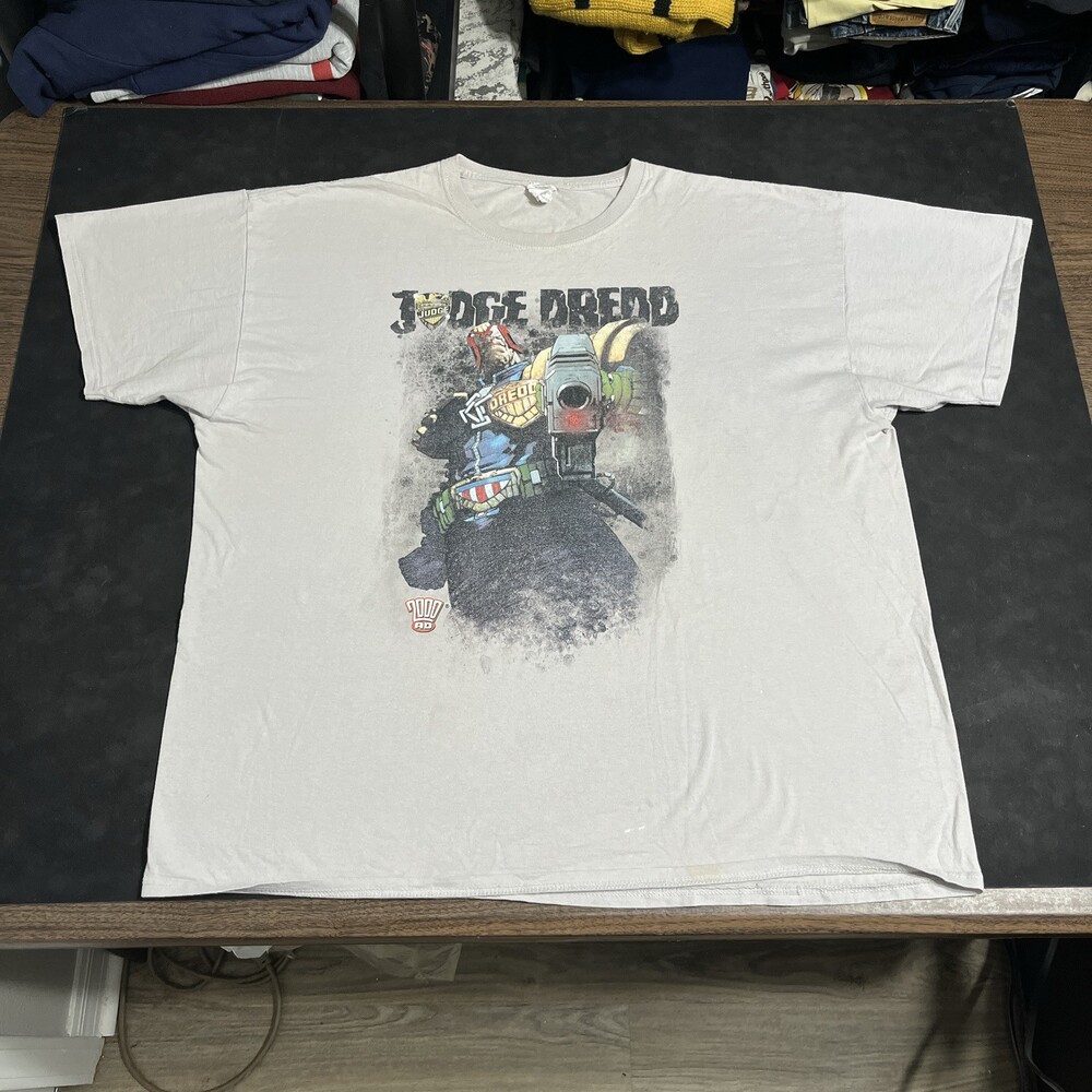 Vintage Judge Dredd Mean Machine Shirt Comic Movie Sci-Fi 90s GEM 2XL Y2K Anime